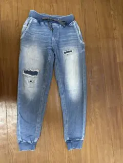 Moussy ダメージデニムジョガーパンツ