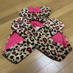 ミニー・マウス ヒョウ柄 帽子 スカーフセット