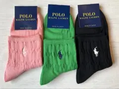 日本製 ポロラルフローレン　レディースソックス　3足組