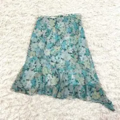 キース KEITH 花柄フレアスカート L アシンメトリー きれいめ 上品のサムネイル