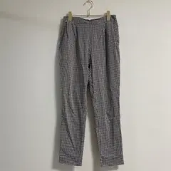 【グローバルワーク】ギンガムチェック スリムフィット スラックス パンツ L