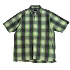 【訳アリ破格】STUSSY 半袖チェックシャツ Mサイズ 短丈 シティーボーイ