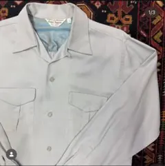 極上美品】50s Sportsmanギャバシャツ絣柄グレー Lハンドステッチ