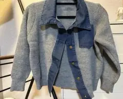 カジュアルニットデニムジャケット