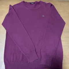 BURBERRY BLACK LABEL ニット セーター　L 刺繍ロゴ