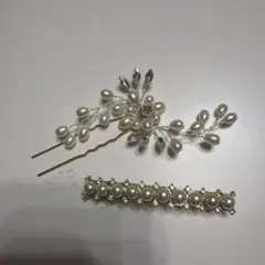パール ヘアアクセサリー 2点セット　⭐️和装　ドレス