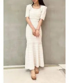 スナイデル ツイードニットマーメイドワンピース