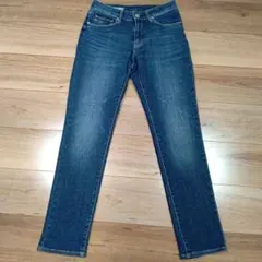 無印良品 縦横ストレッチデニム スリムストレートパンツ インディゴブルー 23