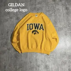 GILDAN ギルダン古着アイオワ大学スウェットイエローMサイズグッドプリント