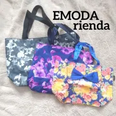 EMODA rienda トートバッグ モノトーン 花柄　エコバッグ 雑誌付録のサムネイル