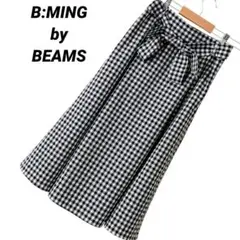 ◆B:MING by BEAMS◆ビームス Aライン リボン スカート チェック