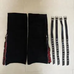 SHEIN レッグウォーマー 赤×黒チェック