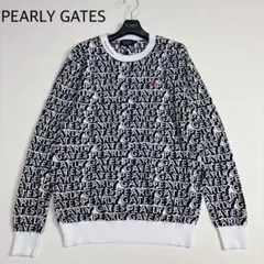 可愛い♡PEARLY GATES ロゴセーター 総柄 ロゴ刺繍 4 M ゴルフ