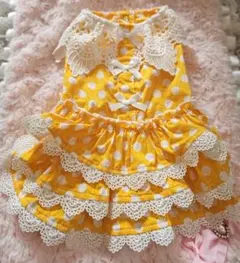 ハンドメイド♡犬服 お花のチュール重ねバルーンキャミワンピース