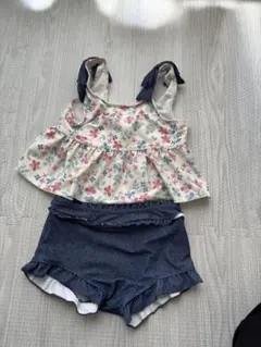 フラワープリントセパレート水着 120サイズ