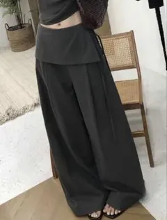 SHEIN フェイクツーピースカジュアルキュロット スラックス