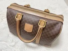 【美品】CELINE セリーヌ マカダム柄ブラゾン刻印ボストンバッグ
