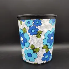 昭和レトロ　花柄　プラスチックごみ箱　ダストボックスのサムネイル