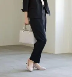 Honeys テーパードパンツ63丈 ブラックS