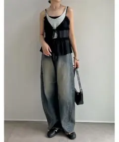 Instagramで可愛いと話題に！NUGU ラブリーフリルキャミビスチェのサムネイル