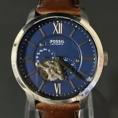 FOSSIL タウンズマン ブルー 自動巻き　オープンハート　シースルバック