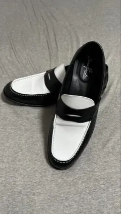 レザー ローファー ブラック/ホワイト