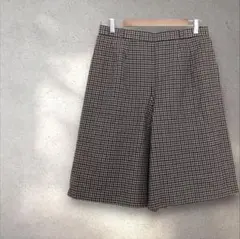 チェック柄ワイドパンツ ブラウン系 落ち着いた大人カラー 綺麗系