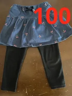 エニィファーム　スカッツ　パンツ　リブ　さくらんぼ　デニム　100