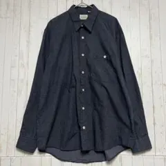 ◎ ネルシャツ M ネイビー 総柄 綿100% 日本製 美品