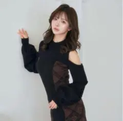 【新品未使用】Darich サイドチェックニットミニワンピース Free