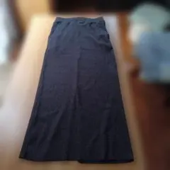 Alma Designリブニット ロングタイトスカート ブラック