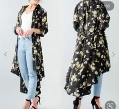 JUNOAH 花柄ロングシャツ