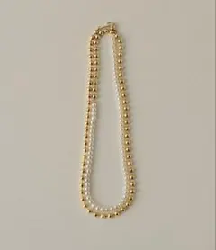 muku ゴールドCHAIN/PEARL×BALLネックレス