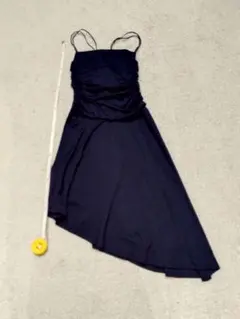 ネイビー　キャミソールひざ丈リゾートワンピース