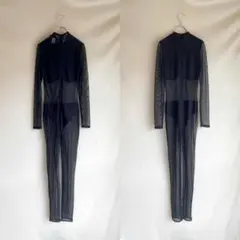 Used USA ブラック・シアーレース ビスチェ ジャンプスーツ