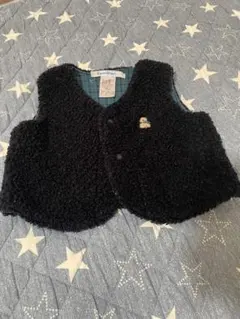 familiar ボアベビーベスト 黒