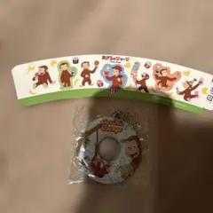 おさるのジョージ　浮き輪チャームとサーティーワンのシール