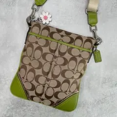 美品✨コーチ サコッシュ ショルダーバッグ キャンバス×レザー 肩掛け 斜め掛け