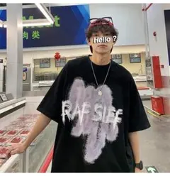 ストリート カジュアル ブラック黒 Tシャツ 半袖 オーバーサイズ XL メンズ