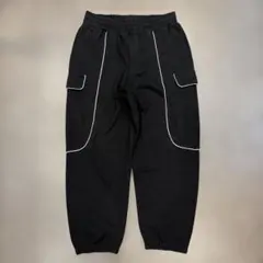 【CP】H&M パイピングデザイン カーゴパンツ スウェットパンツ ブラック