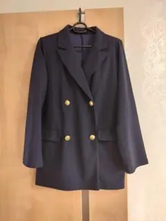 ネイビー ダブルブレスト テーラードジャケット