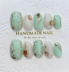 ミントグリーンネイルチップ ニュアンスネイルチップ ネイルチップ No.9