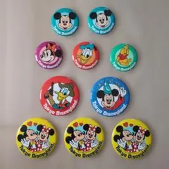 【レトロ】東京ディズニーランド 缶バッジ 10個セット