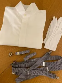 【美品】KURAUDIA、タカミブライダル ウィングカラーシャツ＆新郎小物セット