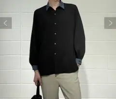 【Lui's】ジャガードクレリックシャツ Sサイズ メンズ