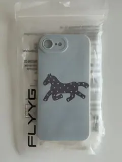 韓国　馬　スマホケース　iPhone17e iPhone16e 水色