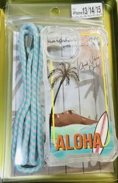 ALOHAデザイン iPhone用クリアケース 13,14,15用