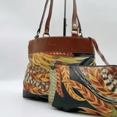 サルヴァトーレフェラガモ ショルダー トートバック　ボタニカル柄　f326