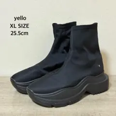 美品　YELLO イエロ　ストレッチ　ショートブーツ　厚底　XL 黒 2025年最新】yello ブーツの人気アイテム - メルカリ