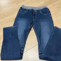 ダークブルー 長ズボン ゴム入りウエスト